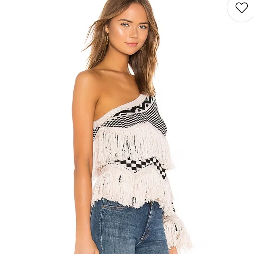 House of Harlow Revolve Noa Sweater in Bone Fringe Off Shoulder XXS Wool Party - Picture 13 of 13